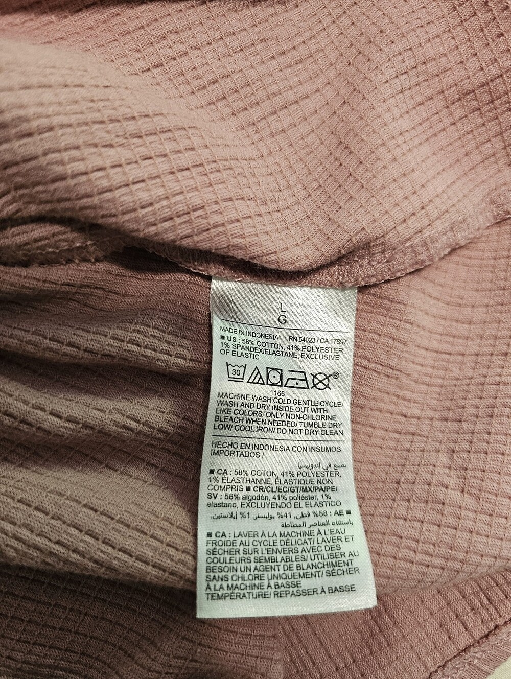 Old Navy Dusty Rose Smocked Waist V-Neck Peplum Top Size Large - Picture 8 of 8